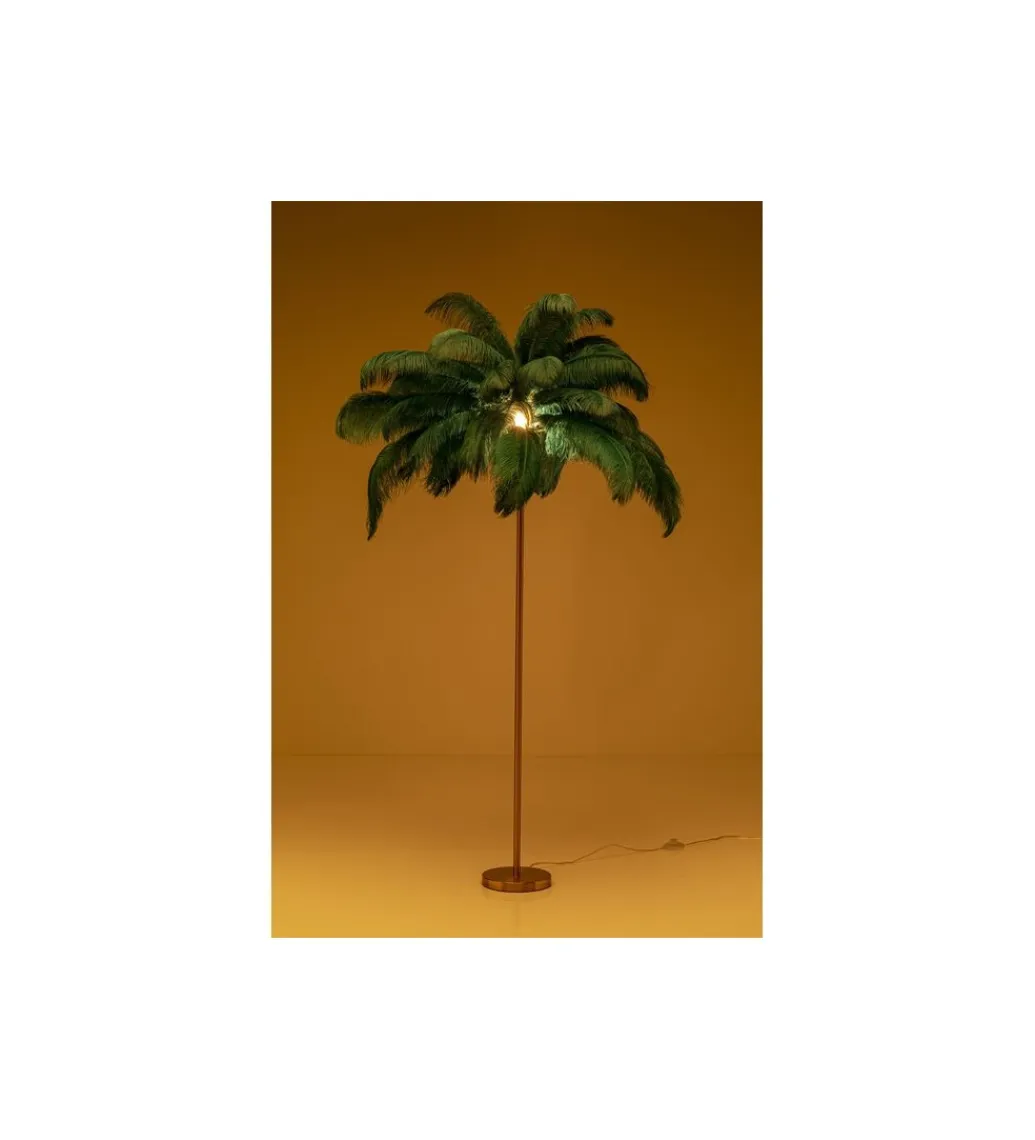 KDesign Lampa podłogowa FEATHER PALM 165 cm pióra turkusowa