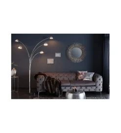 Invicta Interior Lampa podłogowa Five chrom 200 cm srebrna