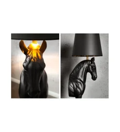 Invicta Interior Lampa podłogowa Koń Horse Black Beauty czarna