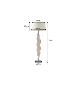 Invicta Interior Lampa podłogowa LEAF 130 cm drewno teak