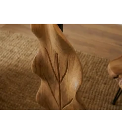 Invicta Interior Lampa podłogowa LEAF 130 cm drewno teak