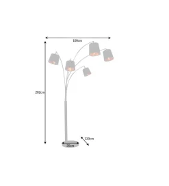 Invicta Interior Lampa podłogowa Levels 202 cm czarno złota