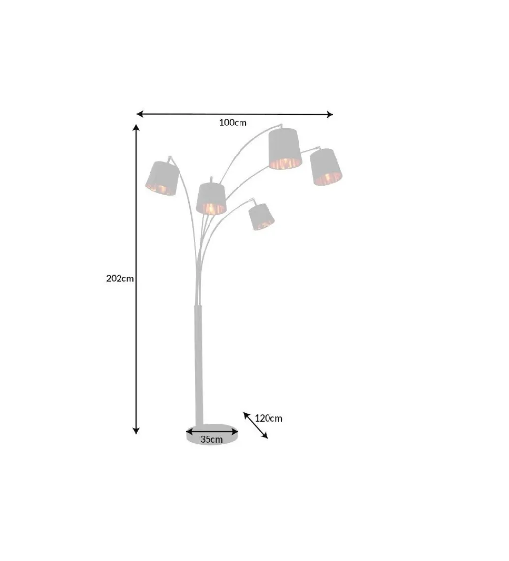 Invicta Interior Lampa podłogowa Levels 202 cm czarno złota