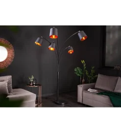 Invicta Interior Lampa podłogowa Levels 202 cm czarno złota