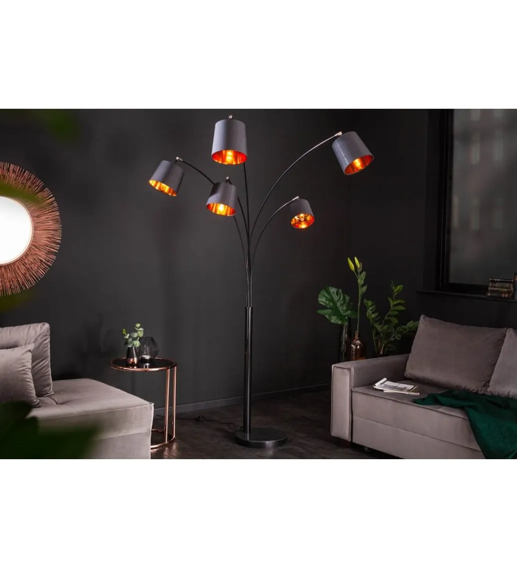 Invicta Interior Lampa podłogowa Levels 202 cm czarno złota