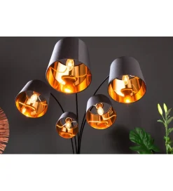 Invicta Interior Lampa podłogowa Levels 202 cm czarno złota