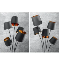 Invicta Interior Lampa podłogowa Levels 178 cm czarno złota