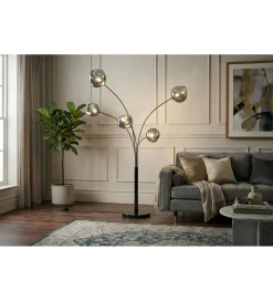 Invicta Interior Lampa podłogowa LIQUID DIAMOND 202 cm szara