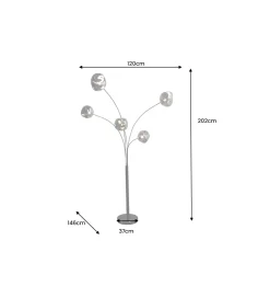 Invicta Interior Lampa podłogowa LIQUID DIAMOND 202 cm szara
