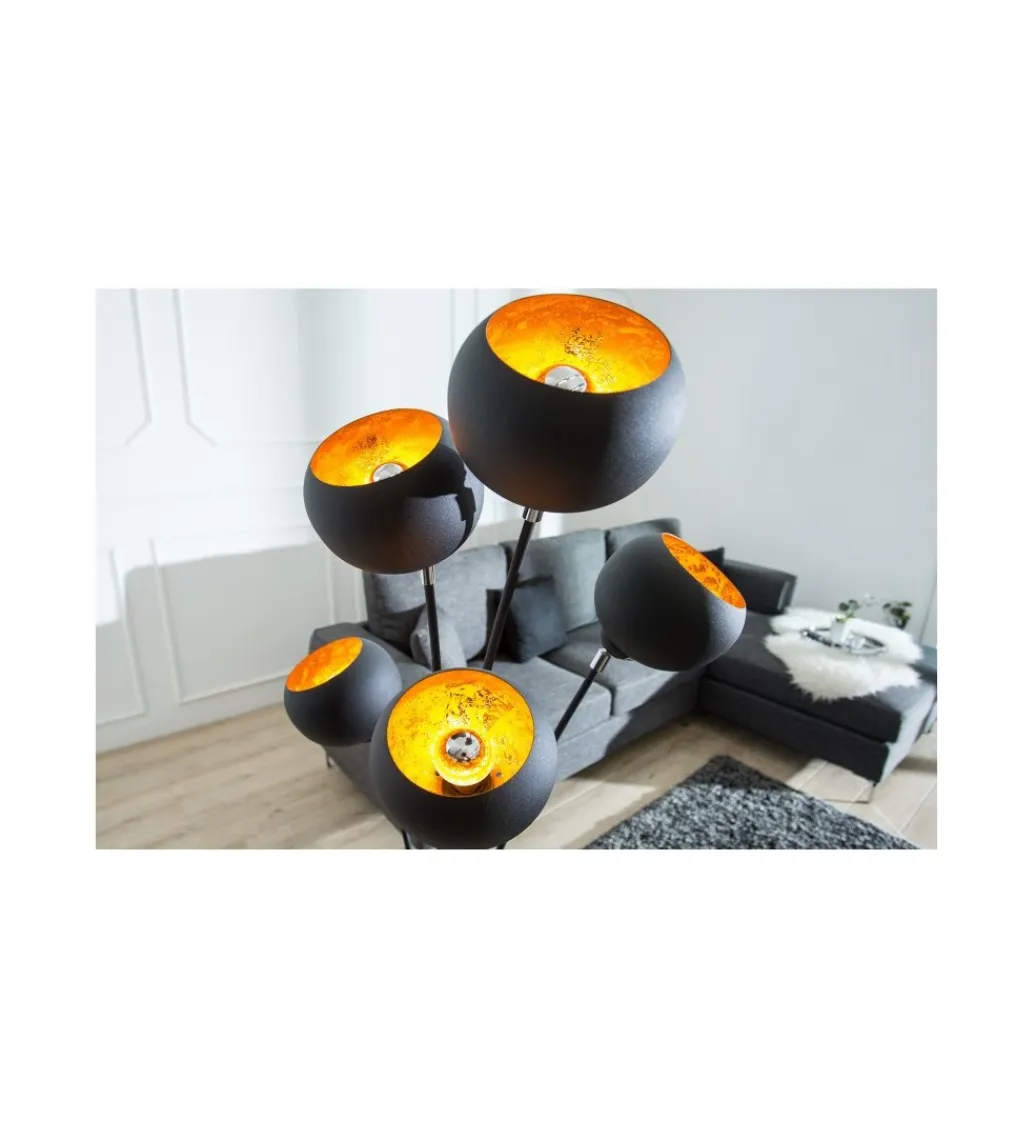Invicta Interior Lampa podłogowa Magma 170cm czarne złoto