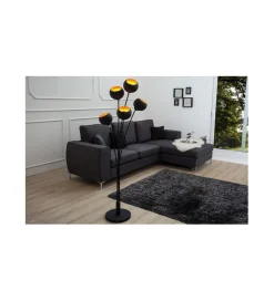 Invicta Interior Lampa podłogowa Magma 170cm czarne złoto