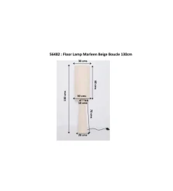 KDesign Lampa podłogowa MARLEEN 130 cm boucle beżowa