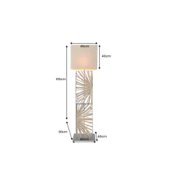 Invicta Interior - przedsprzedaż Lampa podłogowa OMAR 165 cm beżowa