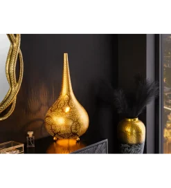 Invicta Interior - przedsprzedaż Lampa podłogowa ORIENT LIVING 50 cm ze złotym dekorem