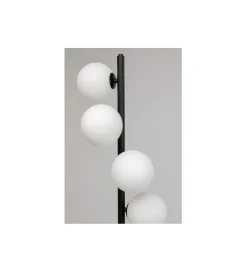 KDesign Lampa podłogowa SCALA BALLS 160 cm czarna z mlecznymi kloszami