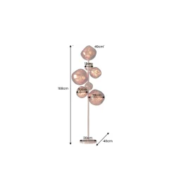 Invicta Interior - przedsprzedaż Lampa stojąca LIQUID DIAMOND 170 cm stalowa miedź