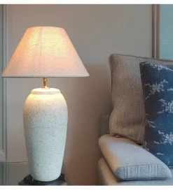 Exclusivas Lampa stołowa ABARMAL 57 cm ceramika antyczna biel
