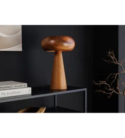 Invicta Interior - przedsprzedaż Lampa stołowa ALVA 36 cm drewno akacja