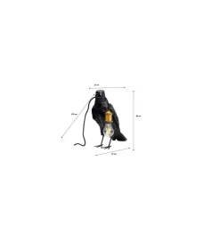 KDesign Lampa stołowa Animal Crow 34 cm czarna