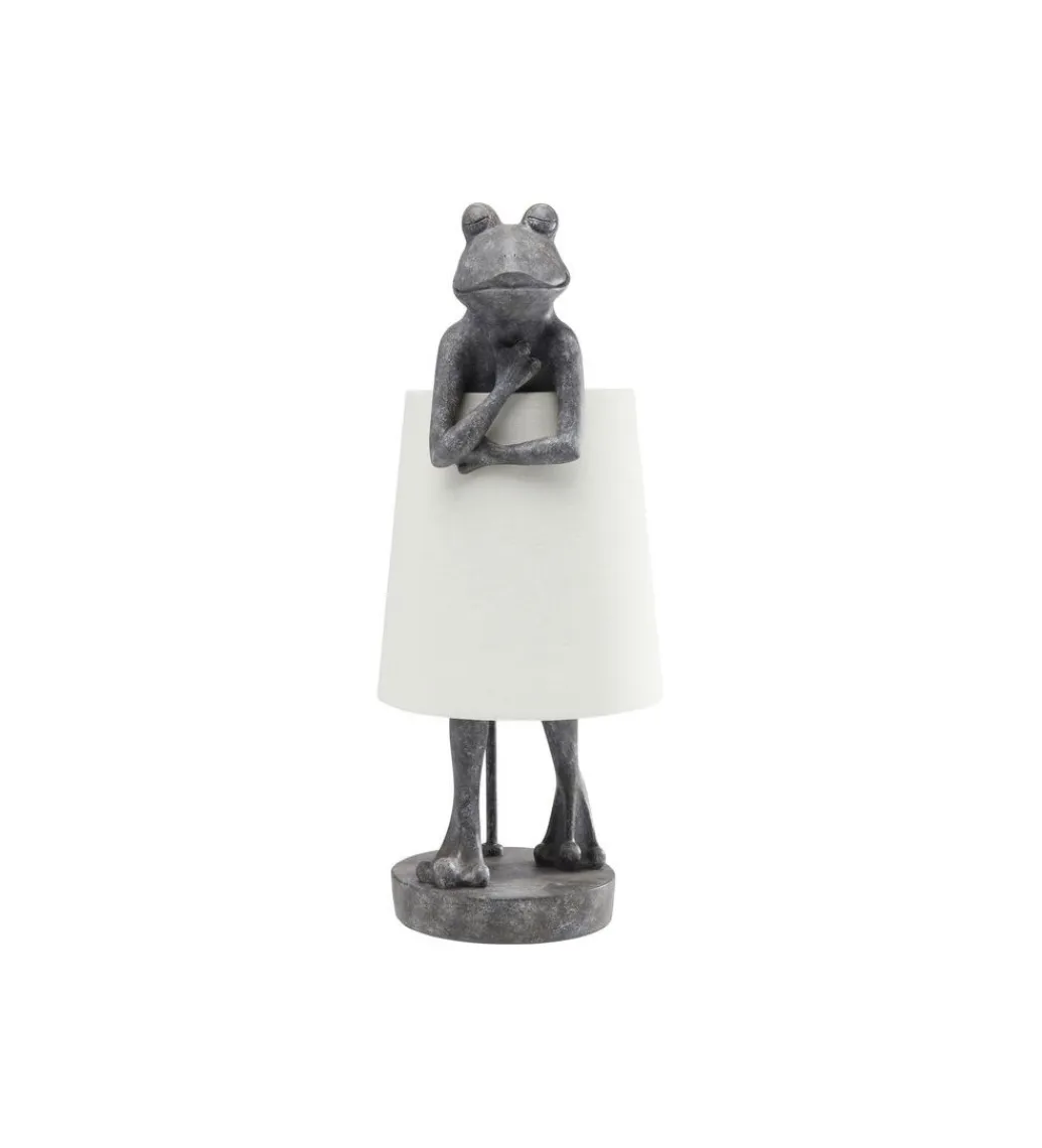 KDesign Lampa stołowa Animal Frog 58 cm szaro biała