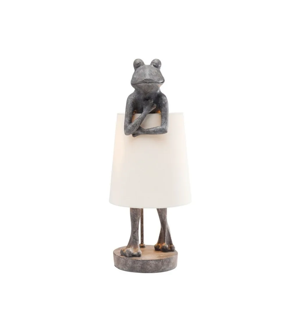 KDesign Lampa stołowa Animal Frog 58 cm szaro biała