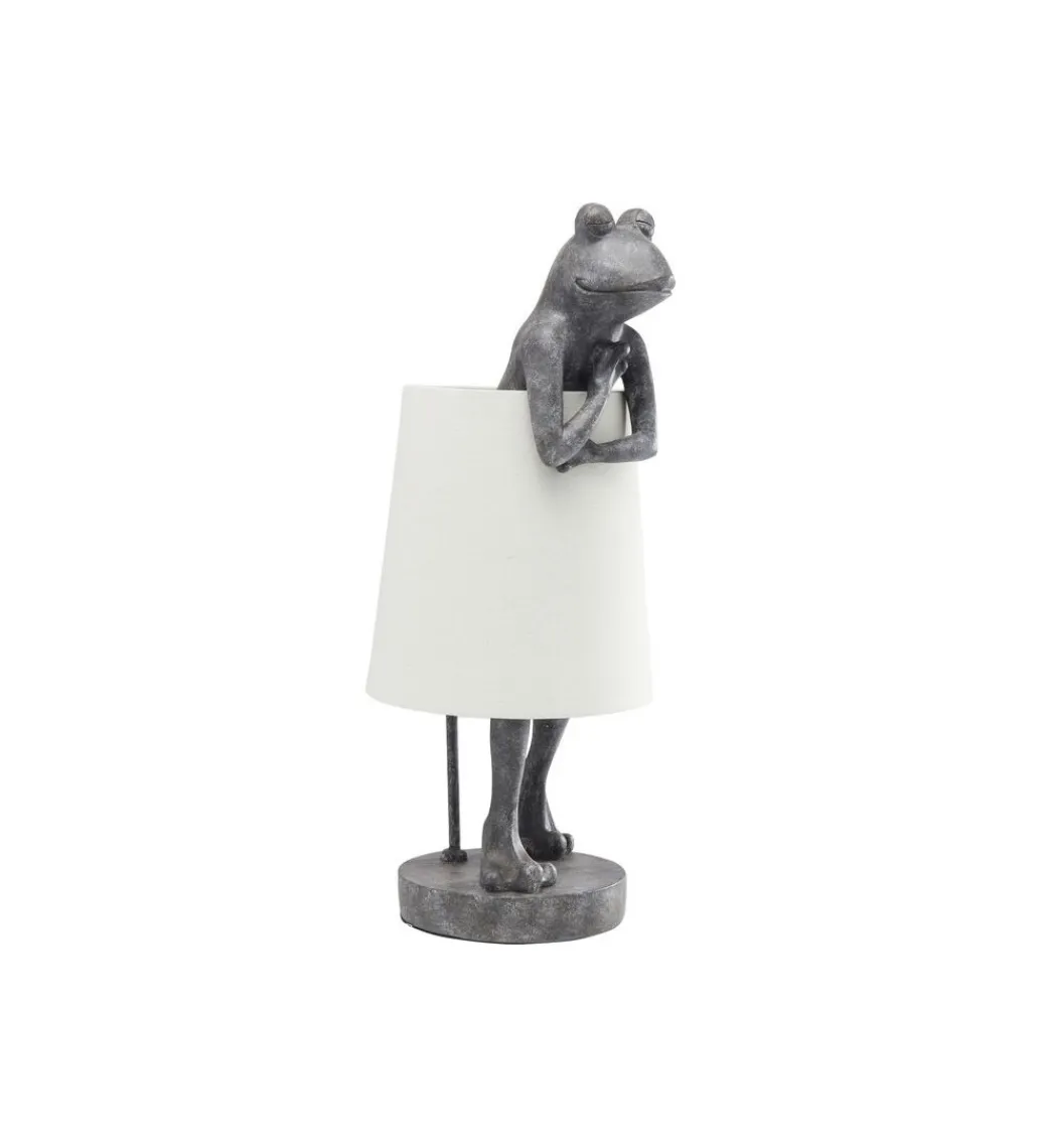 KDesign Lampa stołowa Animal Frog 58 cm szaro biała