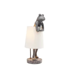 KDesign Lampa stołowa Animal Frog 58 cm szaro biała