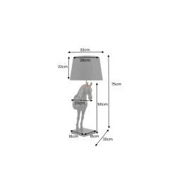 Invicta Interior Lampa stołowa Animal Horse 75 cm czarna