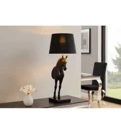 Invicta Interior Lampa stołowa Animal Horse 75 cm czarna