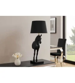 Invicta Interior Lampa stołowa Animal Horse 75 cm czarna