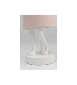 KDesign Lampa stołowa Animal Rabbit 50 cm biało różowa