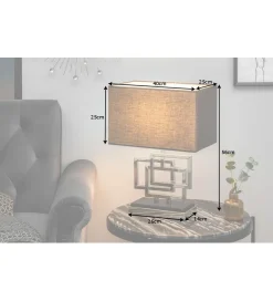 Invicta Interior Lampa stołowa ARIZONA 56 cm srebrna