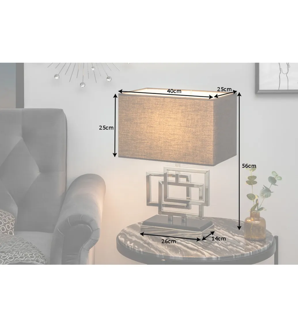 Invicta Interior Lampa stołowa ARIZONA 56 cm srebrna