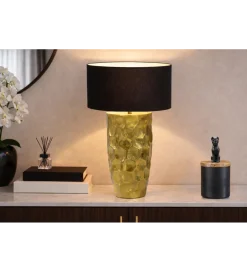 Invicta Interior Lampa stołowa AURELIA 55 cm czarna złota