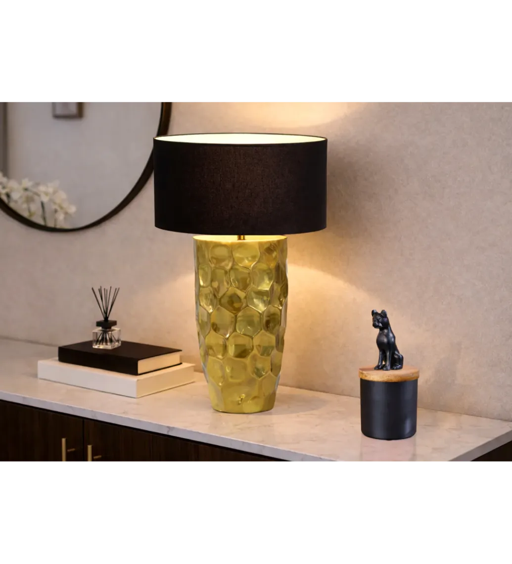 Invicta Interior Lampa stołowa AURELIA 55 cm czarna złota