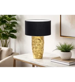 Invicta Interior Lampa stołowa AURELIA 55 cm czarna złota