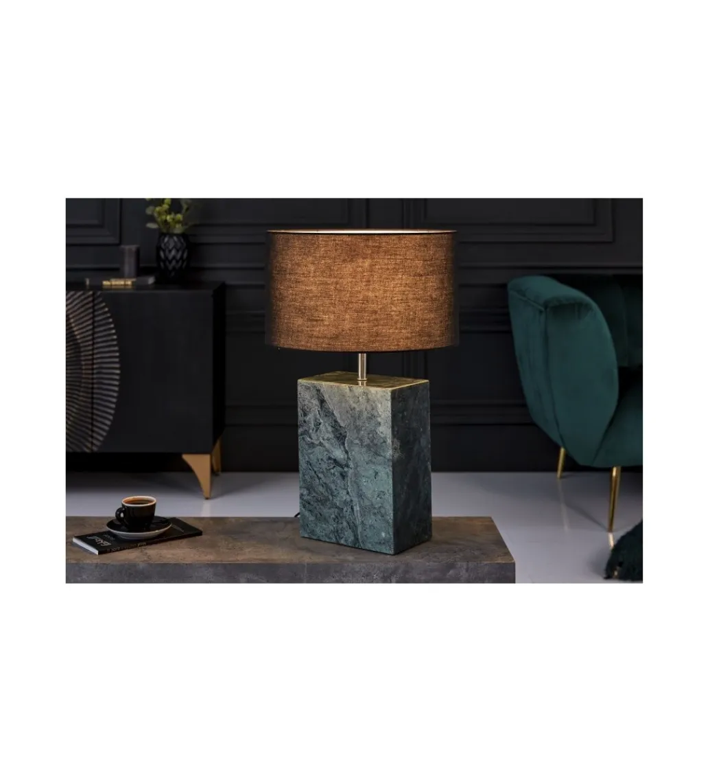 Invicta Interior Lampa stołowa BRANDE 55 cm marmur zielona