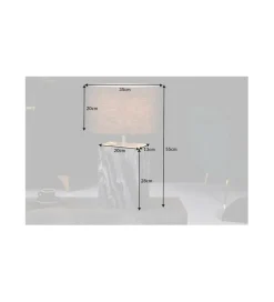 Invicta Interior Lampa stołowa BRANDE 55 cm marmur czarna