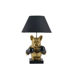 Invicta Interior Lampa stołowa BULLDOG 55 cm złota czarna