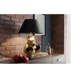 Invicta Interior Lampa stołowa BULLDOG 55 cm złota czarna