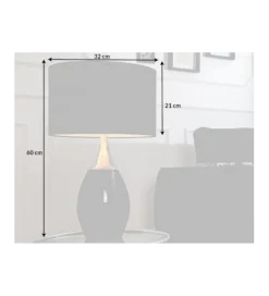 Invicta Interior Lampa stołowa Carla 60 cm czarna
