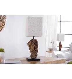 Invicta Interior - przedsprzedaż Lampa stołowa Driftwood Hypnotic beżowa