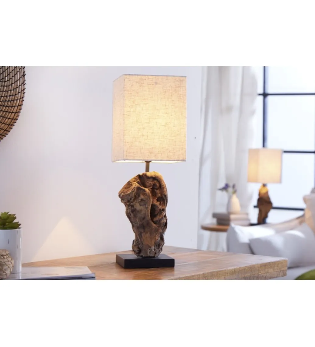 Invicta Interior - przedsprzedaż Lampa stołowa Driftwood Hypnotic beżowa