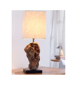 Invicta Interior - przedsprzedaż Lampa stołowa Driftwood Hypnotic beżowa