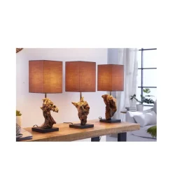 Invicta Interior - przedsprzedaż Lampa stołowa Driftwood Hypnotic brown