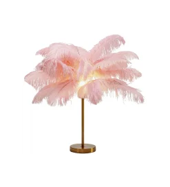 KDesign Lampa stołowa FEATHER PALM 60 Cm Pióra różowa
