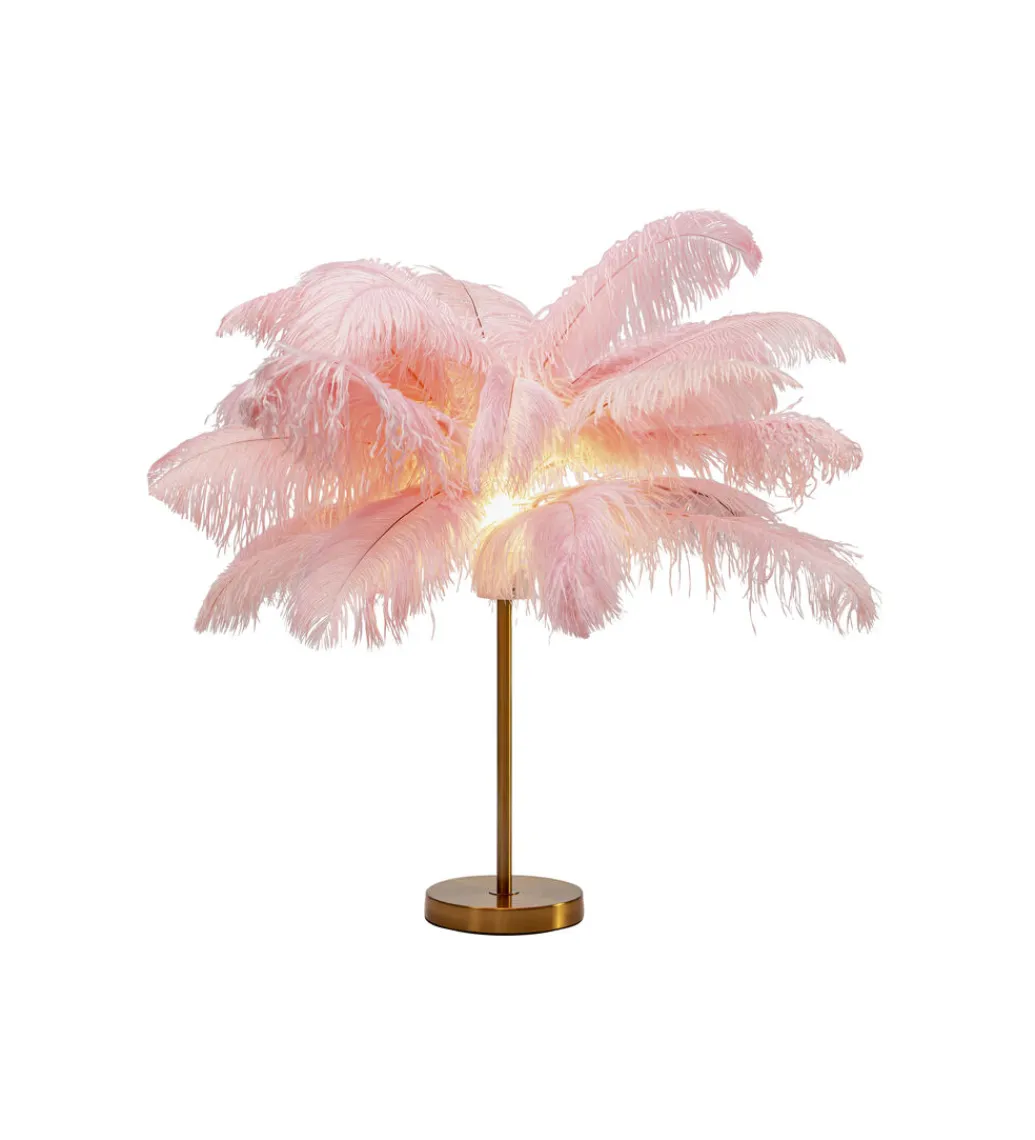 KDesign Lampa stołowa FEATHER PALM 60 Cm Pióra różowa
