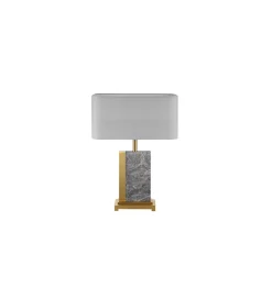Invicta Interior - przedsprzedaż Lampa stołowa KARIN 45 cm szara