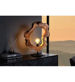 Invicta Interior - przedsprzedaż Lampa stołowa MIKO 55 cm drewno teak