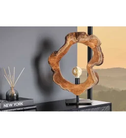 Invicta Interior - przedsprzedaż Lampa stołowa MIKO 55 cm drewno teak